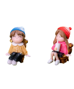 Alternative view of Miniature Two Girls Sitting In Chair Position