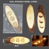 Natural Oval Wooden Candle Stand 8 x 26 CM
