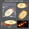 Natural Oval Wooden Candle Stand 6.5 x 14 CM