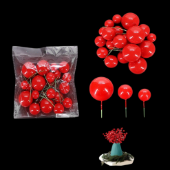 Mixed Size Artificial Berries - Red