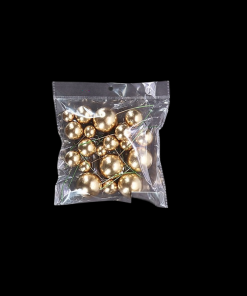 Mixed Size Artificial Berries - Gold