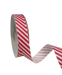 Stripes Grosgrain Ribbon – Red And White
