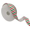 Grosgrain Stripes Ribbon 25 MM - Green And Red