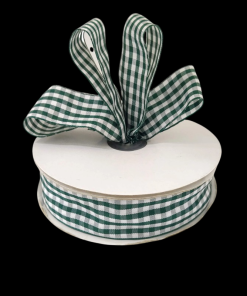 Alternative view of Gingham Grosgrain Ribbon - Dark Green