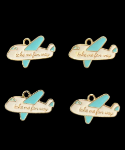 Airplane Enamel Charm