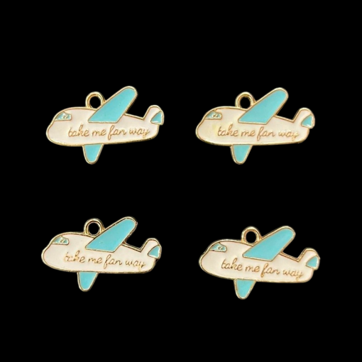 Airplane Enamel Charm