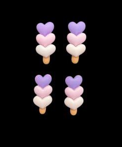 Resin Embellishment Lavender Hearts