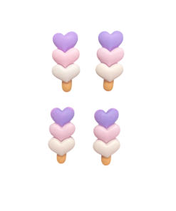 Alternative view of Resin Embellishment Lavender Hearts