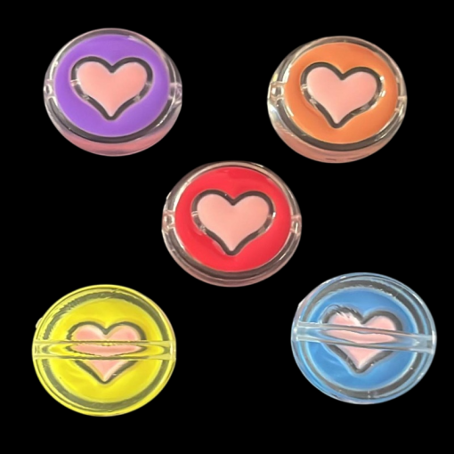 Mixed Colour Acrylic Beads – Heart
