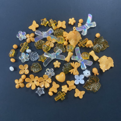 Mixed Design And Transparent Acrylic Beads – Orange