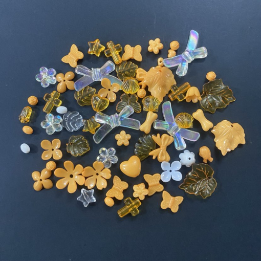 Mixed Design And Transparent Acrylic Beads – Orange