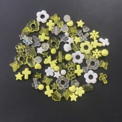 Mixed Design And Transparent Acrylic Beads  – Yellow