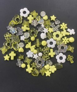 Mixed Design And Transparent Acrylic Beads  – Yellow