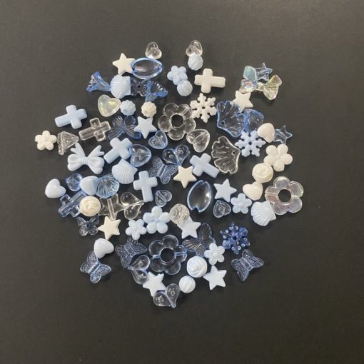 Mixed Design And Transparent Acrylic Beads – Blue