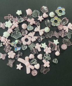 Mixed Design And Transparent Acrylic Beads – Pink