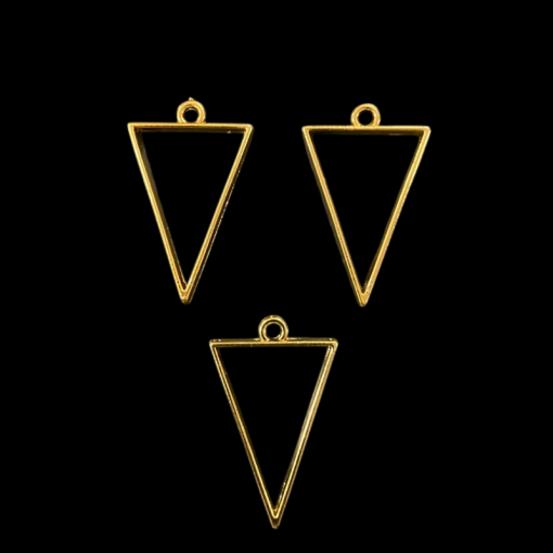 Triangle Antique Gold Pendant Blank Frame