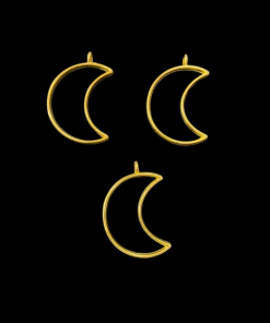 Gold Cresent Moon Pendant Blank Frame