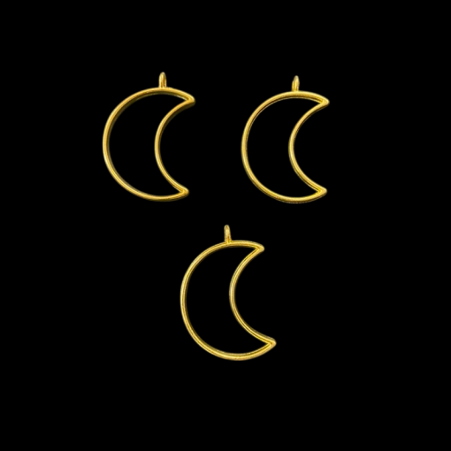 Gold Cresent Moon Pendant Blank Frame