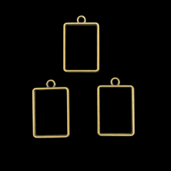 Antique Bronze Rectangle Pendant Blank Frame
