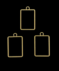 Antique Bronze Rectangle Pendant Blank Frame
