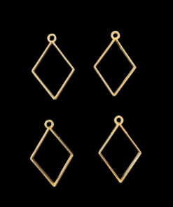 Antique Gold Rhombus Pendant Blank Frame