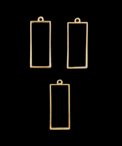 Rose Gold Rectangle Pendant Blank Frame