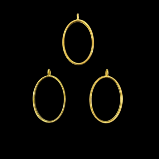 Gold Oval Pendant Blank Frame