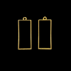 Antique Gold Rectangle Pendant Blank Frame