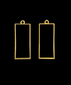 Antique Gold Rectangle Pendant Blank Frame