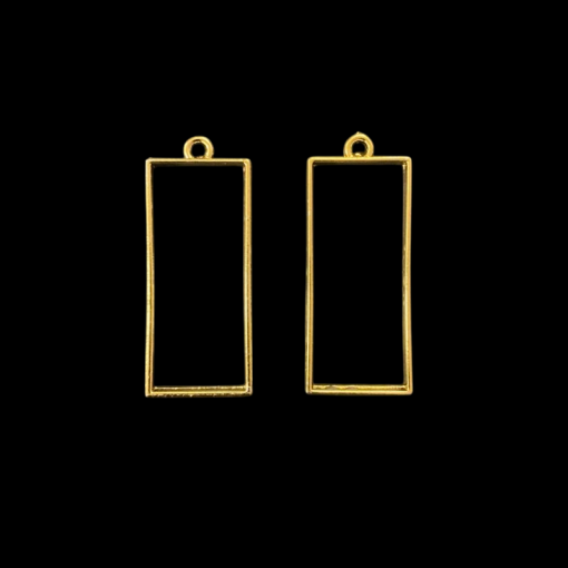 Antique Gold Rectangle Pendant Blank Frame