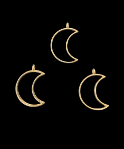 Rose Gold Cresent Moon Pendant Blank Frame