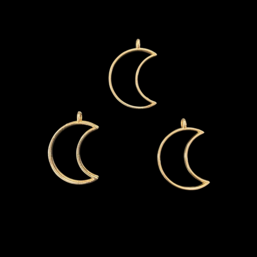 Rose Gold Cresent Moon Pendant Blank Frame