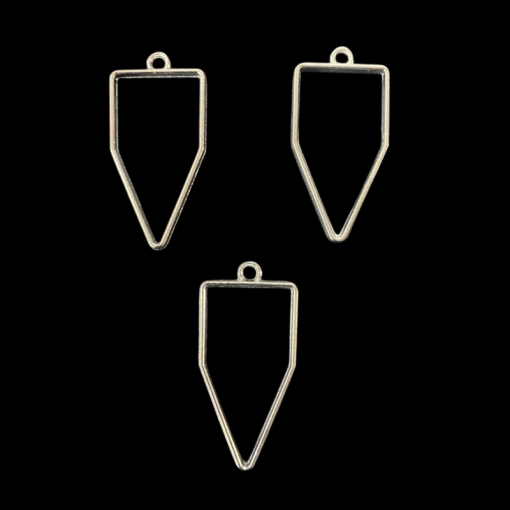 Antique Silver Polygon Pendant Blank Frame