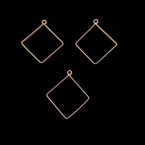 Copper Rhombus Shape Pendant Blank Frame