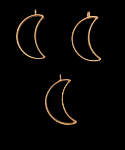 Copper Cresent Moon Pendant Blank Frame