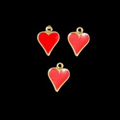 Red Heart Enamel Charm