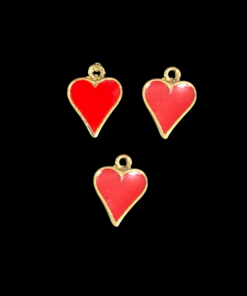 Red Heart Enamel Charm