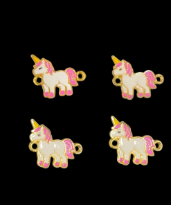 Pink Unicorn Enamel Charm