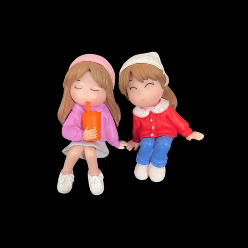 Miniature Two Cute Girls