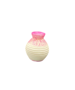 Miniature Vase – Pink With White