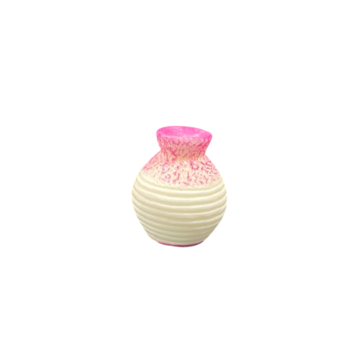 Miniature Vase – Pink With White