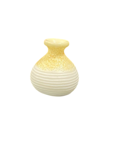 Miniature Vase – Light Yellow With White