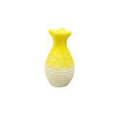 Miniature Vase – Yellow With White
