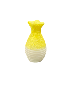 Miniature Vase – Yellow With White