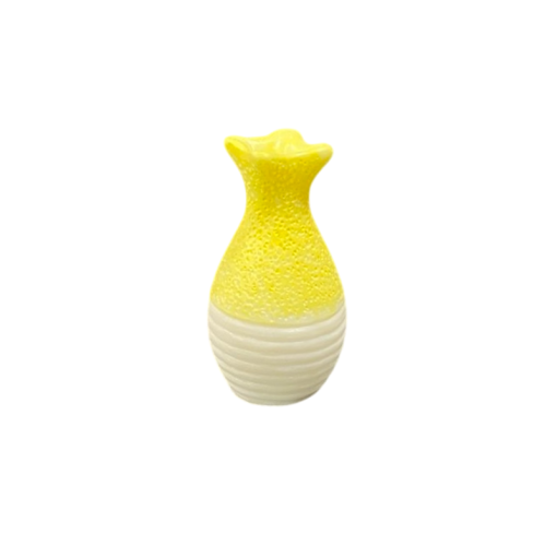 Miniature Vase – Yellow With White