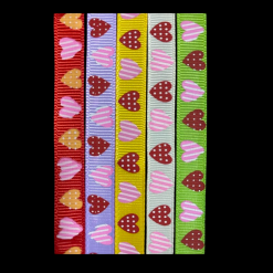 Grosgrain Ribbon Heart Pattern Set Of Five