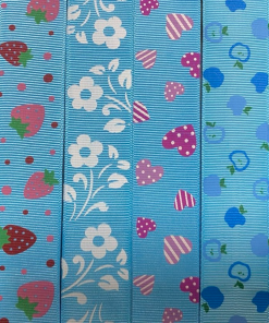 Grosgrain Blue Shades Different Pattern Set Of Four
