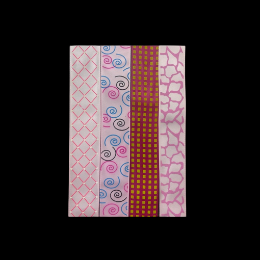 Grosgrain Pink Shades Different Pattern Set Of Four