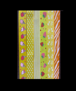 Grosgrain Orange And Yellow Shades Different Pattern Set Of Six