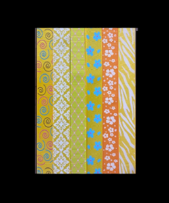 Grosgrain Orange And Yellow Shades Different Pattern Set Of Six